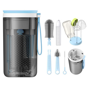 Heartdeco 6 in 1 Portable Baby Bottle Cleaning Brush Set