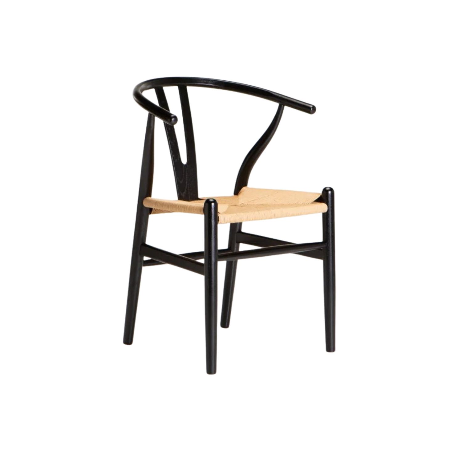 Elm Wood Wishbone Dining Chair - Black