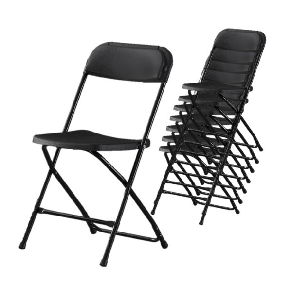 TOCC Yin Plastic Folding Chair Black Set of 8