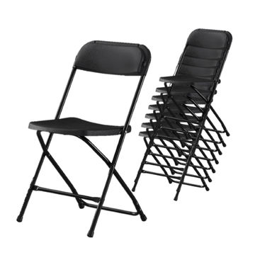 TOCC Yin Plastic Folding Chair Black Set of 8