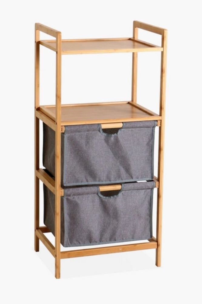 BAMBOO LAUNDRY SHELVES Natural 3-Tier Bathroom Storage