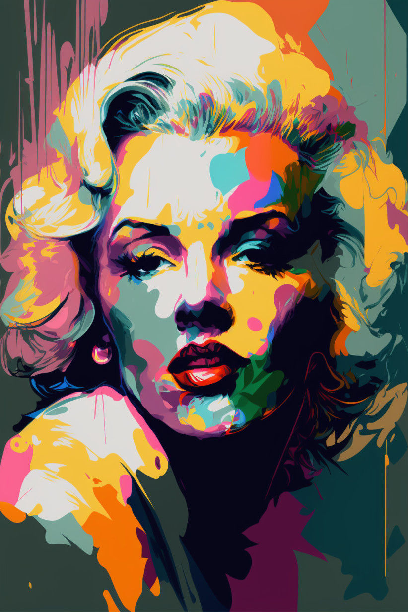 Canvas Wall Art - Marilyn Monroe Abstract Painting - B1536 - [120 x 80 cm]