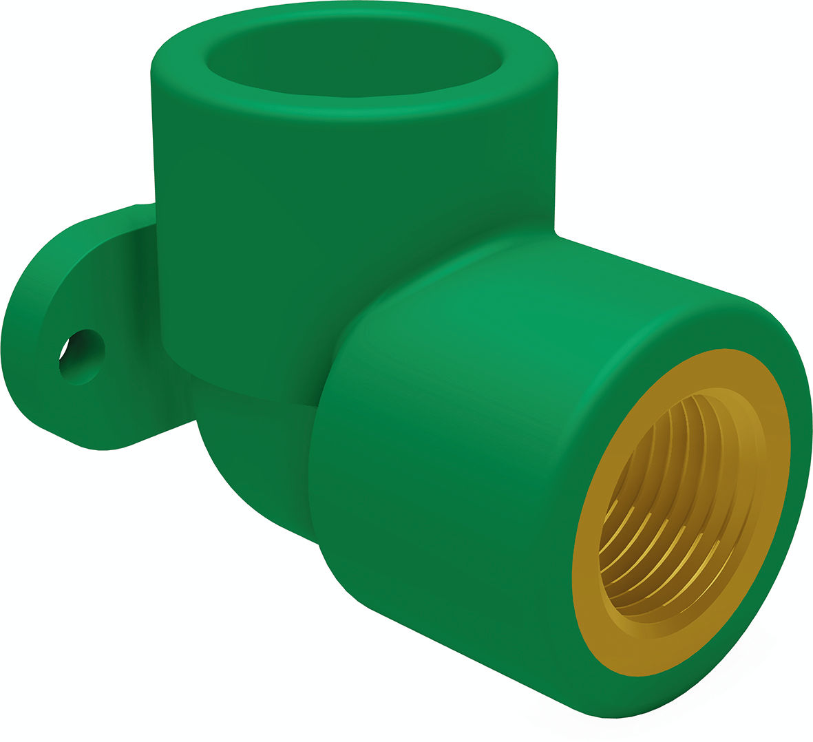 PPR EDT 25mm x 3/4''mm Green Fusion Wall plate Elbow 90''