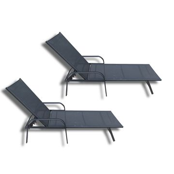 Seagull KD Textilene Pool Lounger 194cm 2 Pack