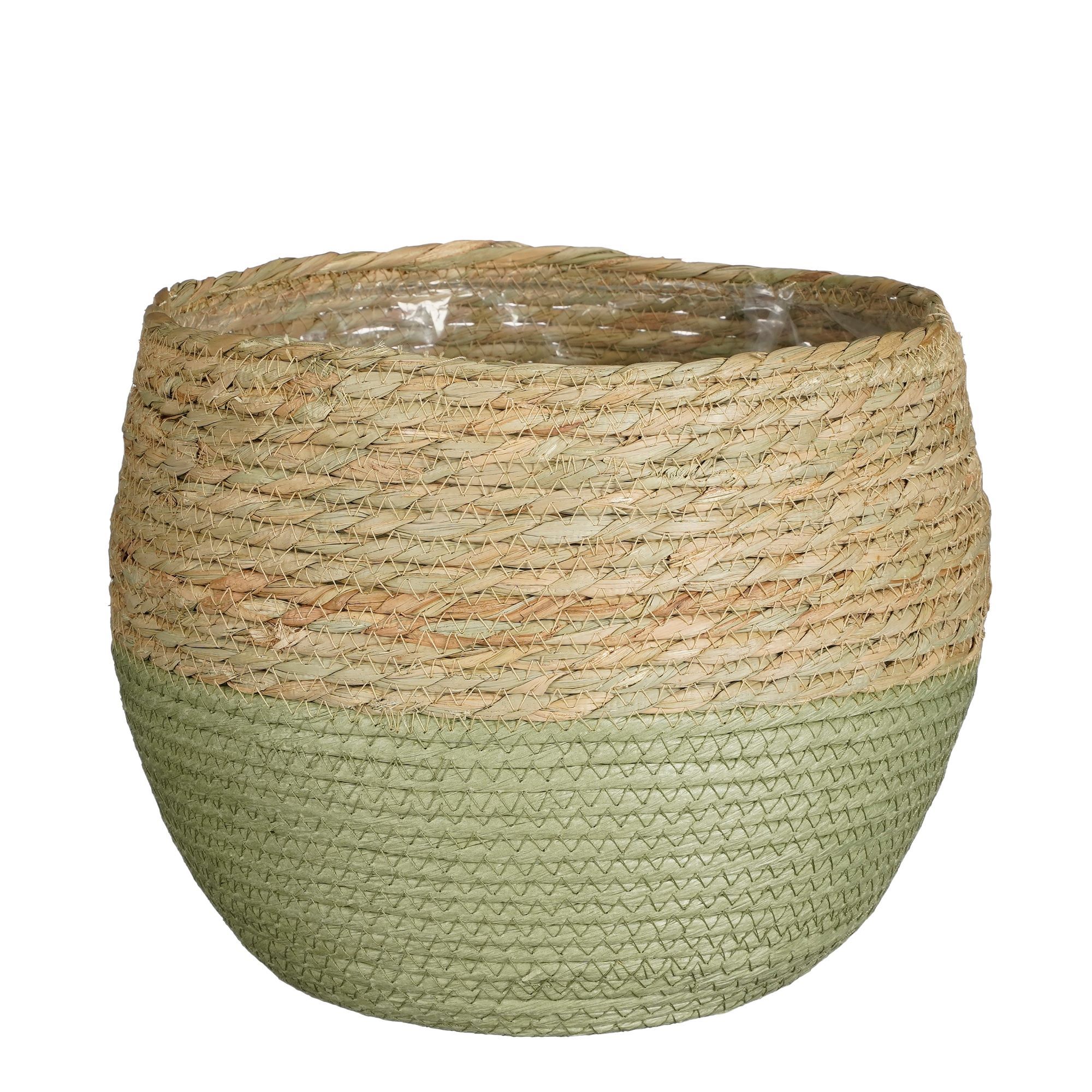Jorck basket round green - h24xd26cm