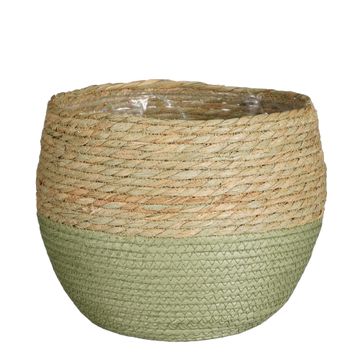 Jorck basket round green - h24xd26cm