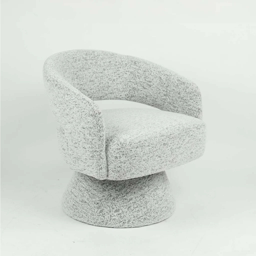 Olga Speckled Fabric Chair – Light Grey