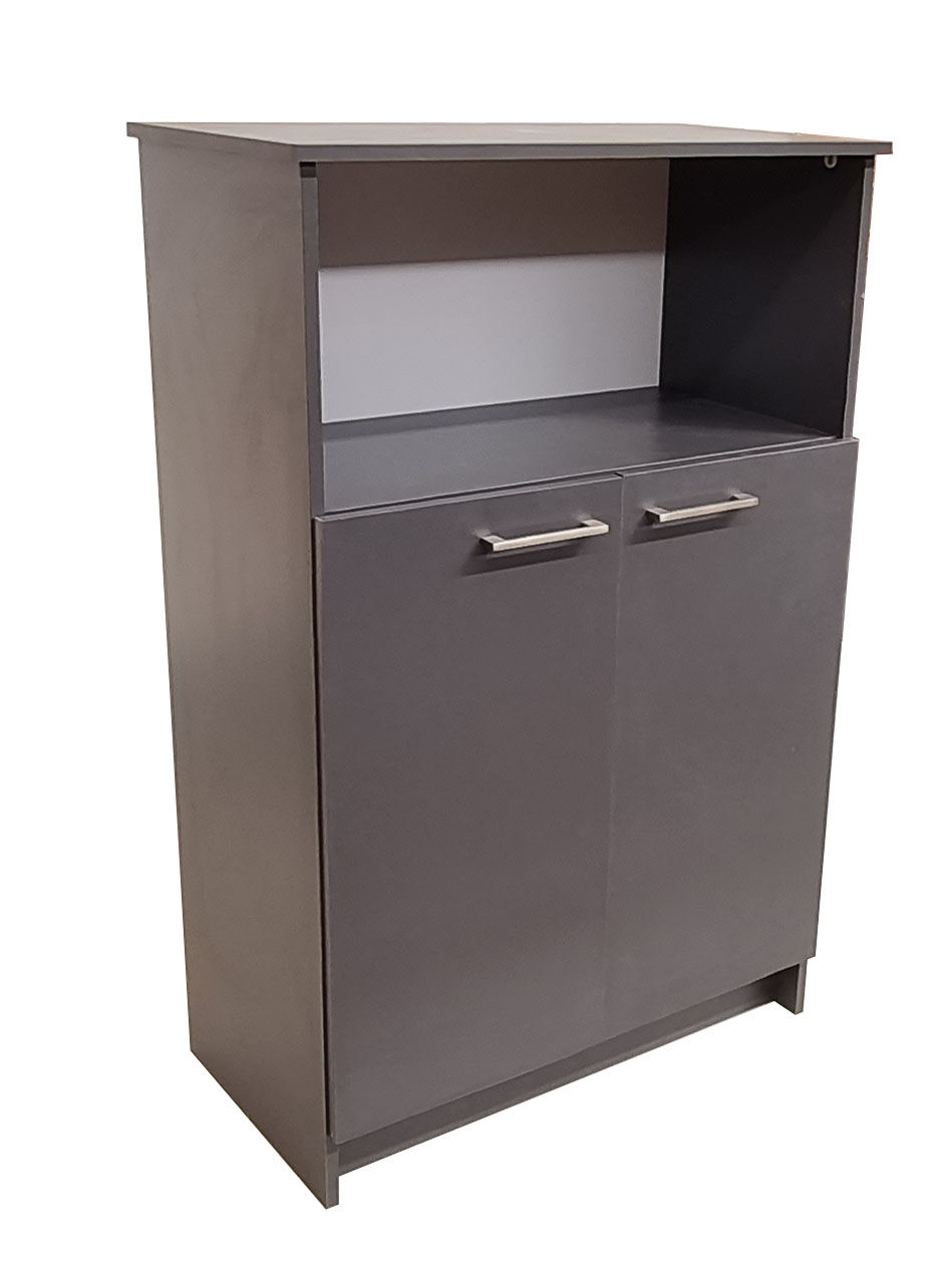 Oxford 3 Shelf,2 Door Book/Filing Cabinet 60cm - Storm Grey