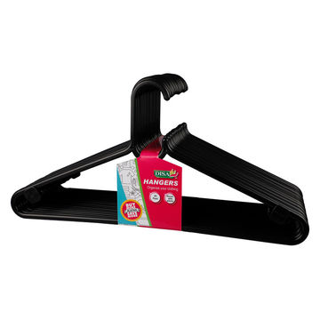 Clothes Hangers - BPA Free Plastic - Black - 20 Piece - 12 Pack