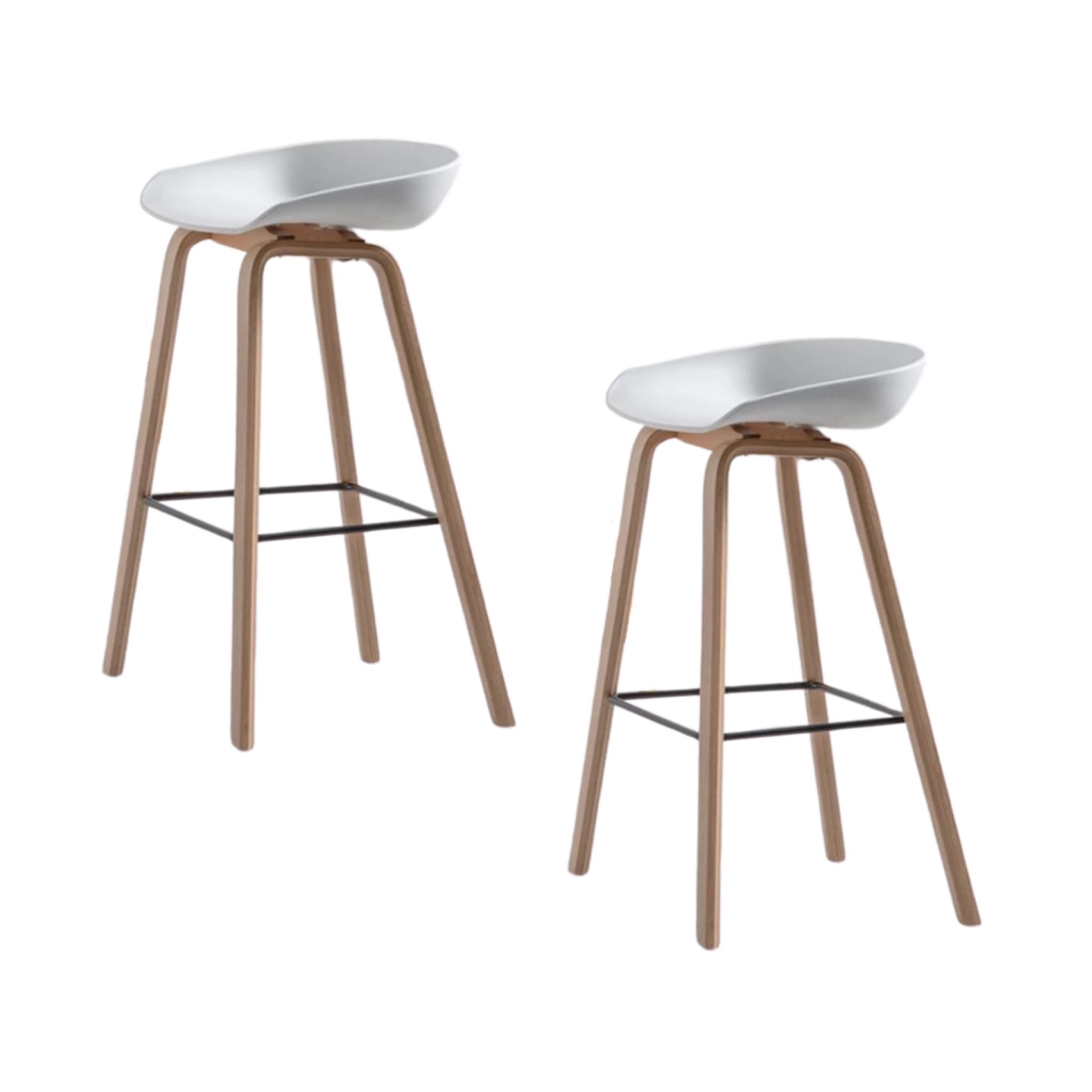 Toledo Kitchen Stool – White – 65 cm seat height (Set of 2 Chairs)