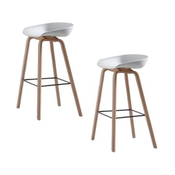 Toledo Kitchen Stool – White – 65 cm seat height (Set of 2 Chairs)