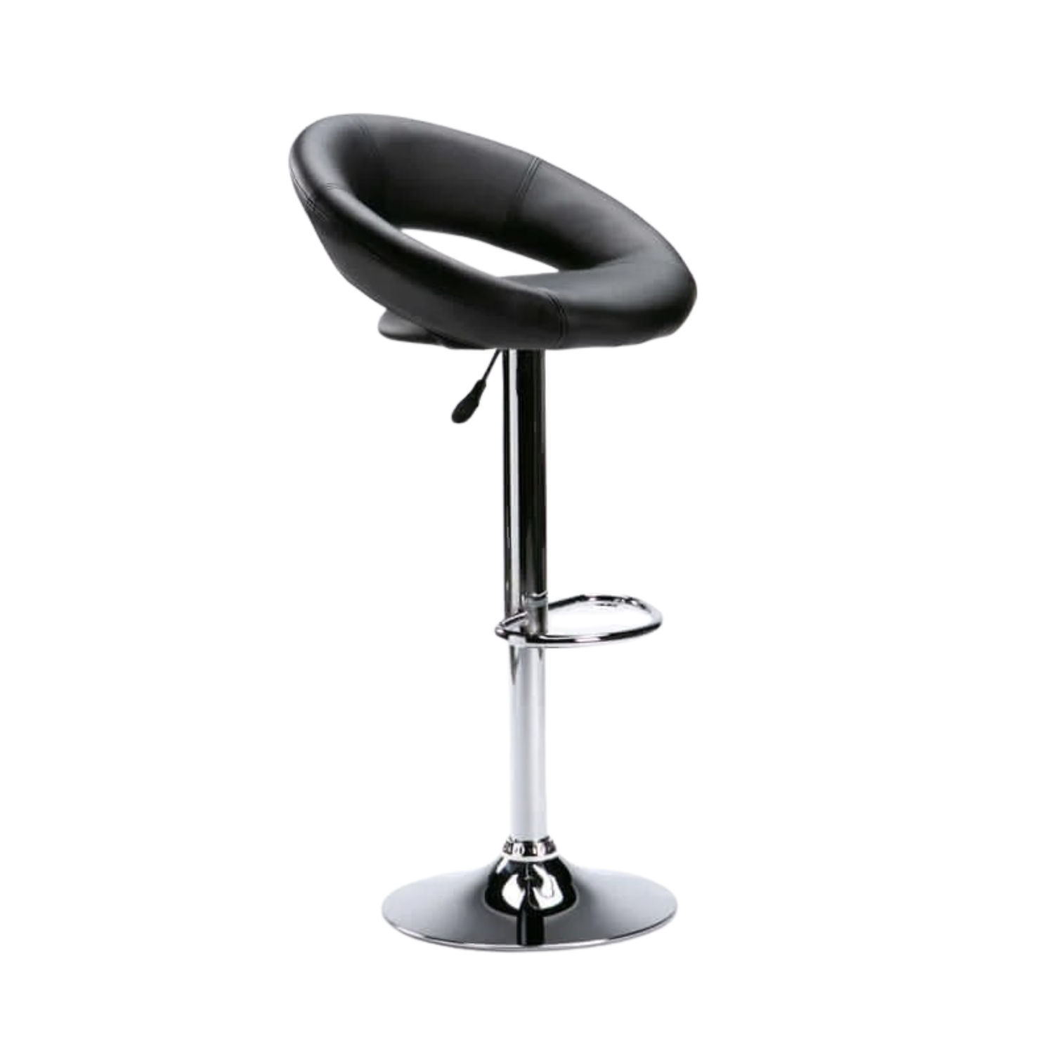 Adjustable Chrome Base Leather Barstool