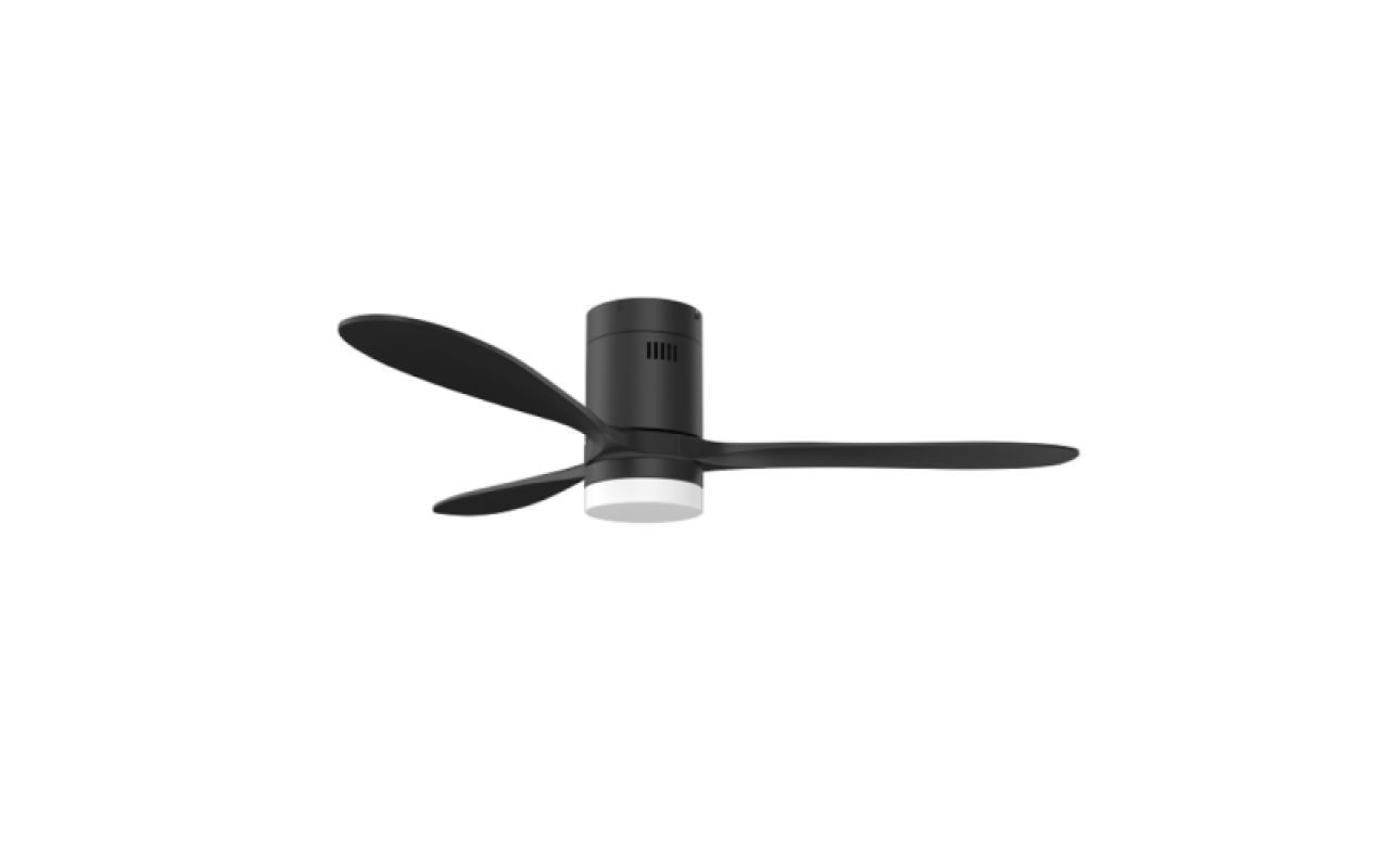 Solent Hugger Fan Black 1320mm with LED Light & Remote