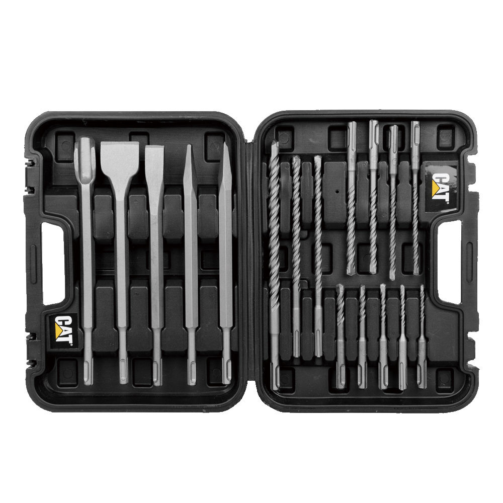 CAT SDS Hard Rock Drill Set Plus Chisels 17pc