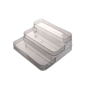 Storage Rack, 3 Tier, Stepped, Transparent, 266mm x 244mm x 103mm