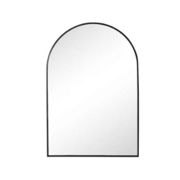 Black Half arched mirror - 900mm by 600mm