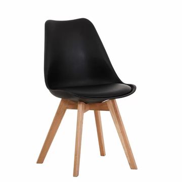 KC FURN-Eames Black Padded Dining Chair