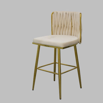 GOF Furniture - Zuri High Counter Velvet Bar Stool, Beige