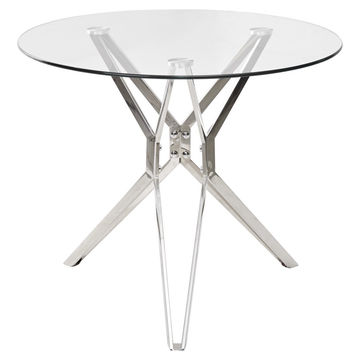 Dining Tables - Glass Top - Silver Chrome Legs