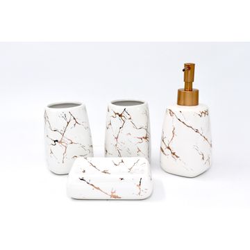 4 Piece white Marble Bathroom Set