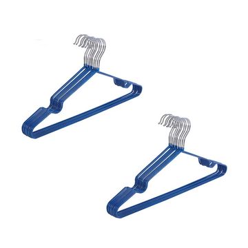 CLH-801, Stainless Steel Plastic Dipping Clothes Hanger-Kids-20pack - Blue