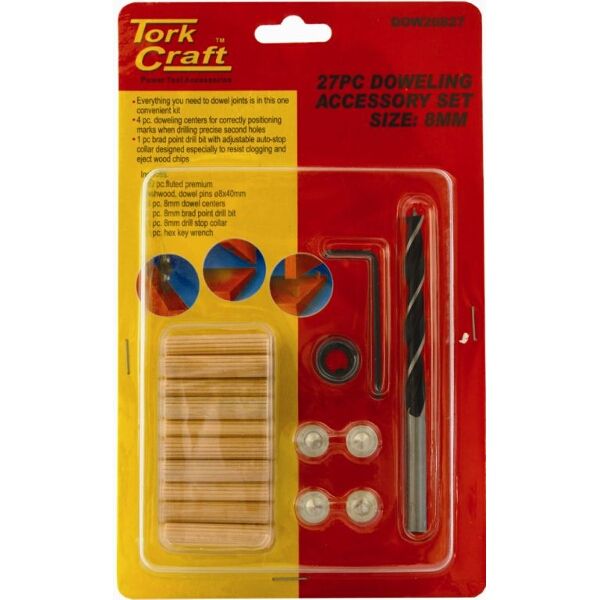Doweling Accessory Kit 8Mm - 27 Piece (Birch Wood)