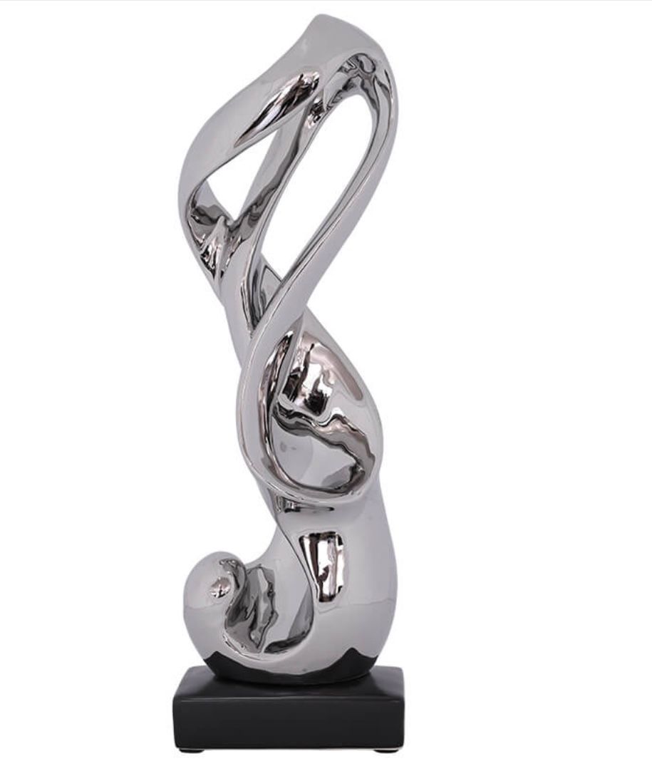 Silver abstract sculpture