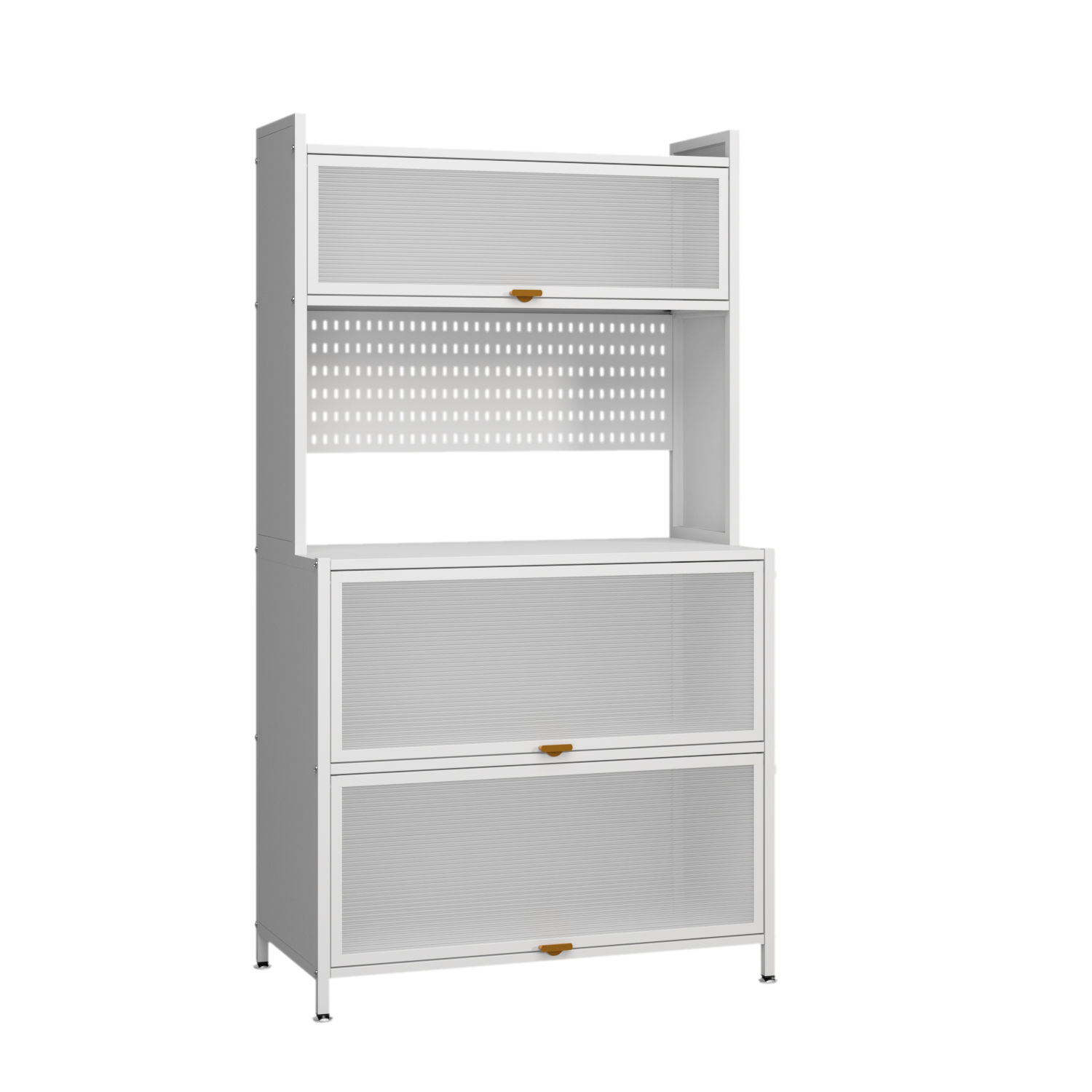 Steel 5-Tier Cupboard Standing Organizer Bakers Rack Kitchen Storage Rack - White