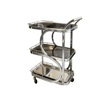 Modern Three-Tier Serving Cart-Silver
