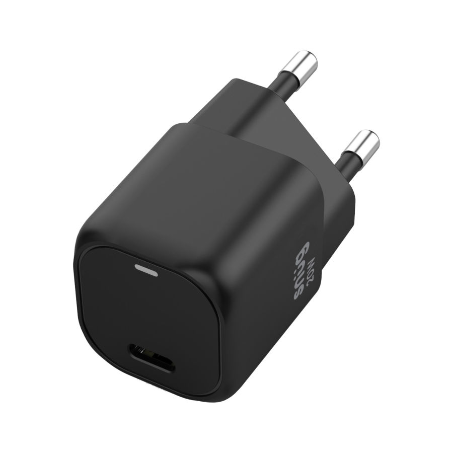 Snug 1 Port 20W Mini PD GaN Wall Charger-Black