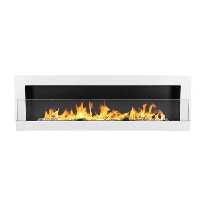 NOVAFLAME - Wall-mounted Bio-Fireplace with glass 1200x400 white gloss
