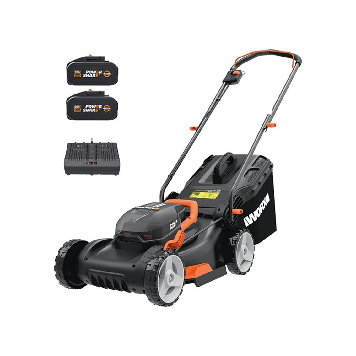 WORX Lawn Mower 40cm 40V Kit (2x4.0Ah & Dual Port Charger)