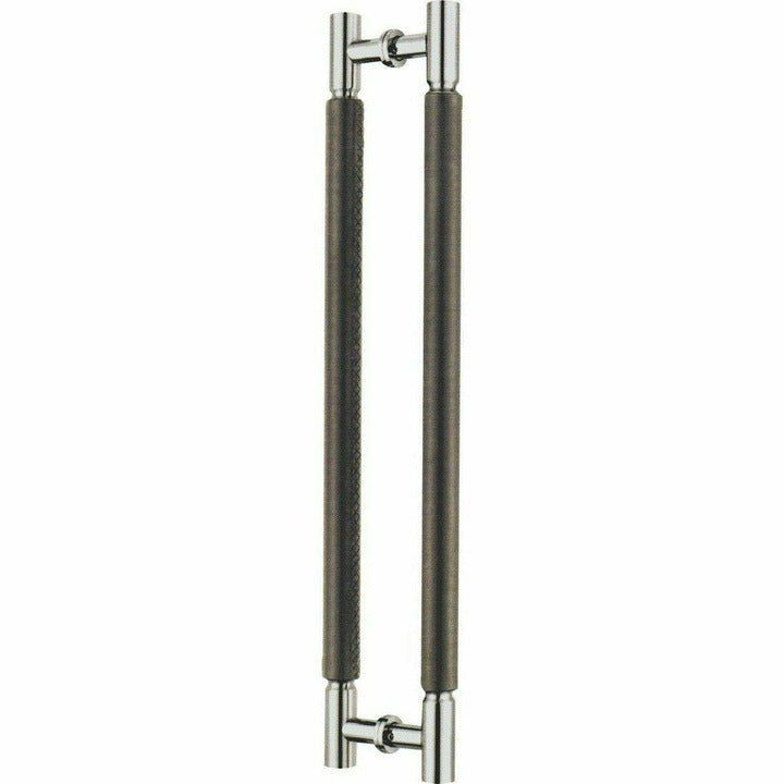 Leather and stainless steel pull handle