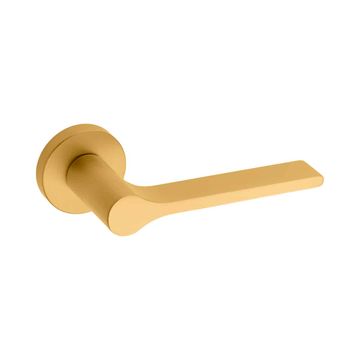 TIMELESS DOOR HANDLE SATIN BRASS RND ROSE