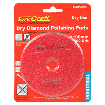 Tork Craft - 100mm Diamond Polishing Pad 500 Grit Dry Use
