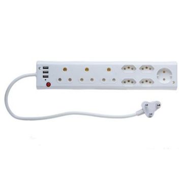 P-09 USB , 9 Way Multi Plug with 3 USB Ports