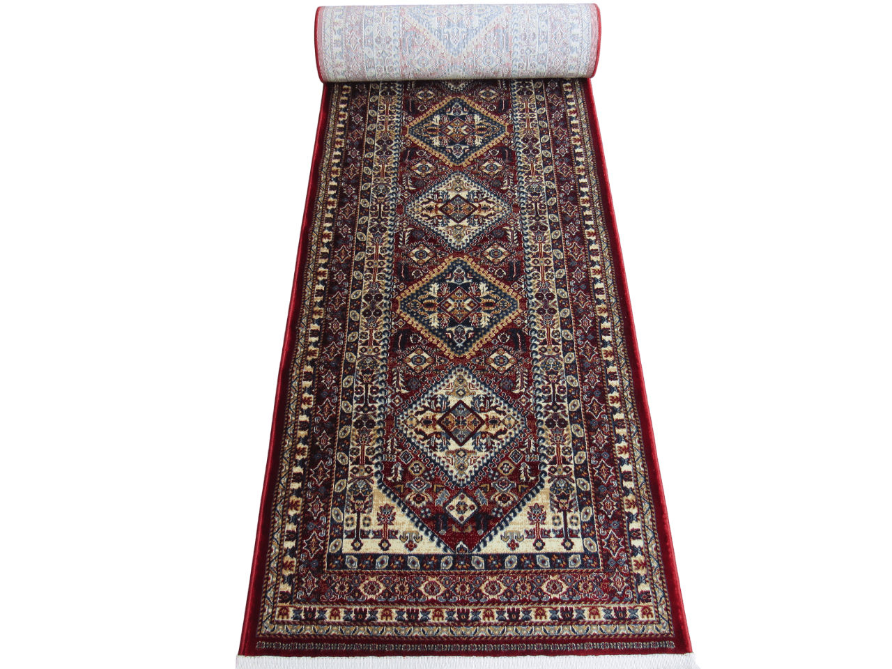 BK Carpets & Rugs – Persian Inspired Kazac Runner – Red - Beige - 80cm x 6m