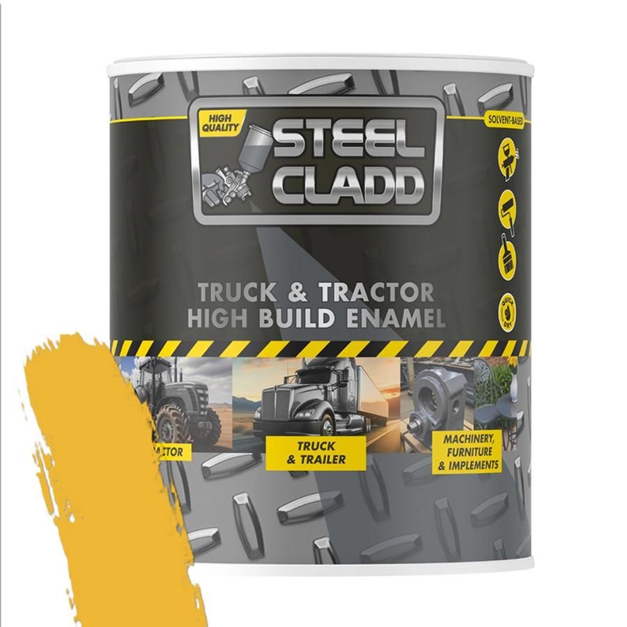 Steel Cladd Truck And Tractor Enamel Cat Yellow 1L- 2 Pack