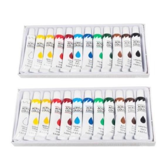 Art & Craft Paint Acrylic Set Tube - 12ml (2 Pack)