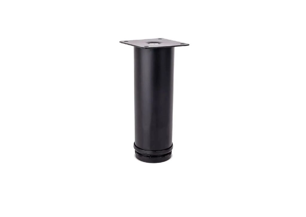 Round Leg, Adjustable, H200mm x 50mm, Black (4 Pack) BY WOODLY