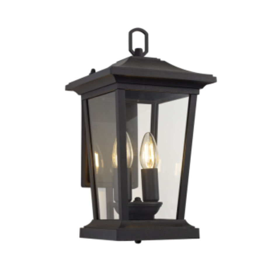 Down Facing Aluminium Lantern with Clear Glass
