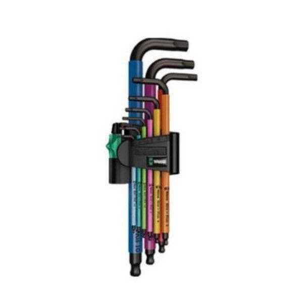 9 Piece Multicolour L-Key Set Metric
