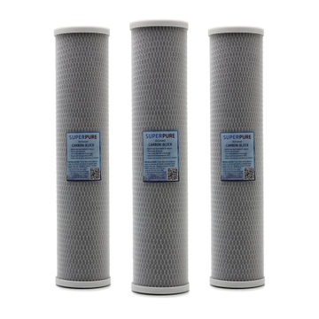 SUPERPURE 20 inch Big Blue Carbon Block Water Filter Replacement Cartridge (3-Pack)