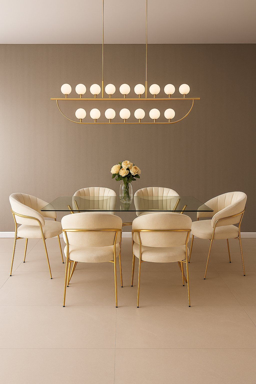 IG Furn- JY 6 Seater Dining Set Cream