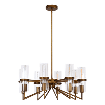 Florence 8 Light Brown/Gold Chandelier with Clear Glass