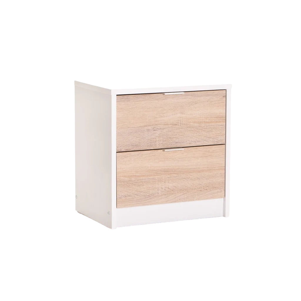 Vividitto - Ruzeiza 2 Drawer Pedestal - Oak / White