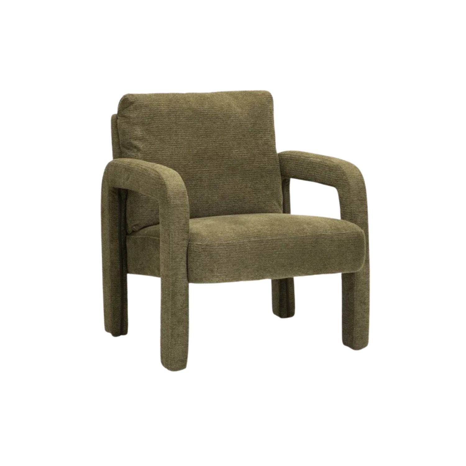 Textured Fabric Upholstered Accent Chair - Green