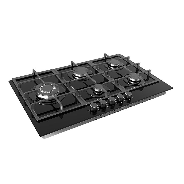 90cm Black Glass Gas Hob (ONL-90XFG)