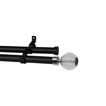 28MM DOUBLE POLE SET-STACKED CLEAR BALL-MATT BLACK-2M