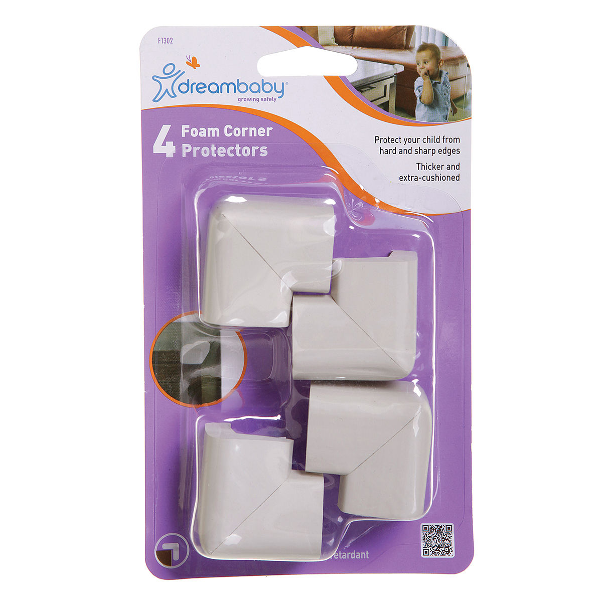 Dreambaby Foam Corner Cushions - 4 Pack (4cm Grey)